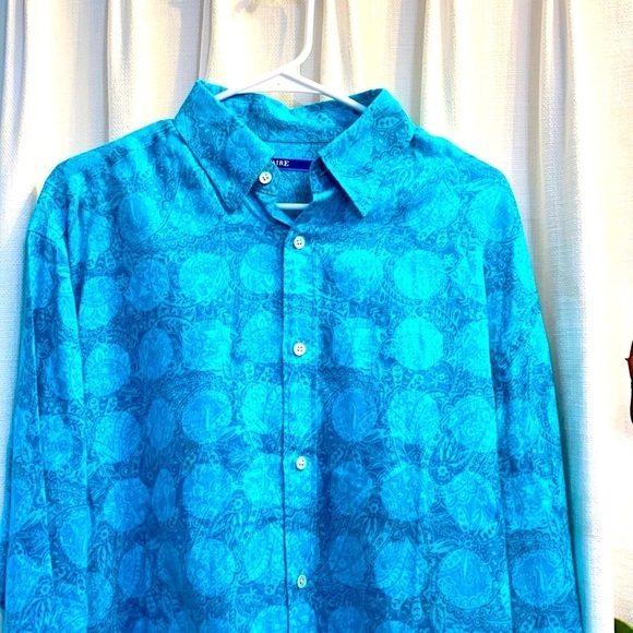 Saltaire Long Sleeve 100% Linen Button Down L - Picture 2 of 5